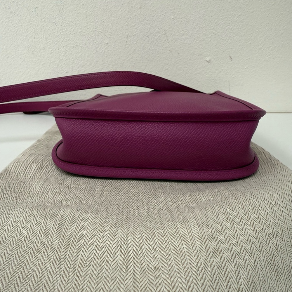 RARE Hermes Purple Evelyn TPM Epsom Mini Shoulder Handbag with ALL Leather STRAP - Picture 6 of 13